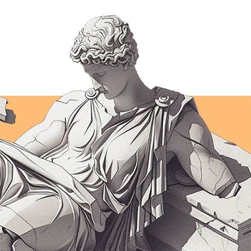 Thumbnail of a shattered Greek statue